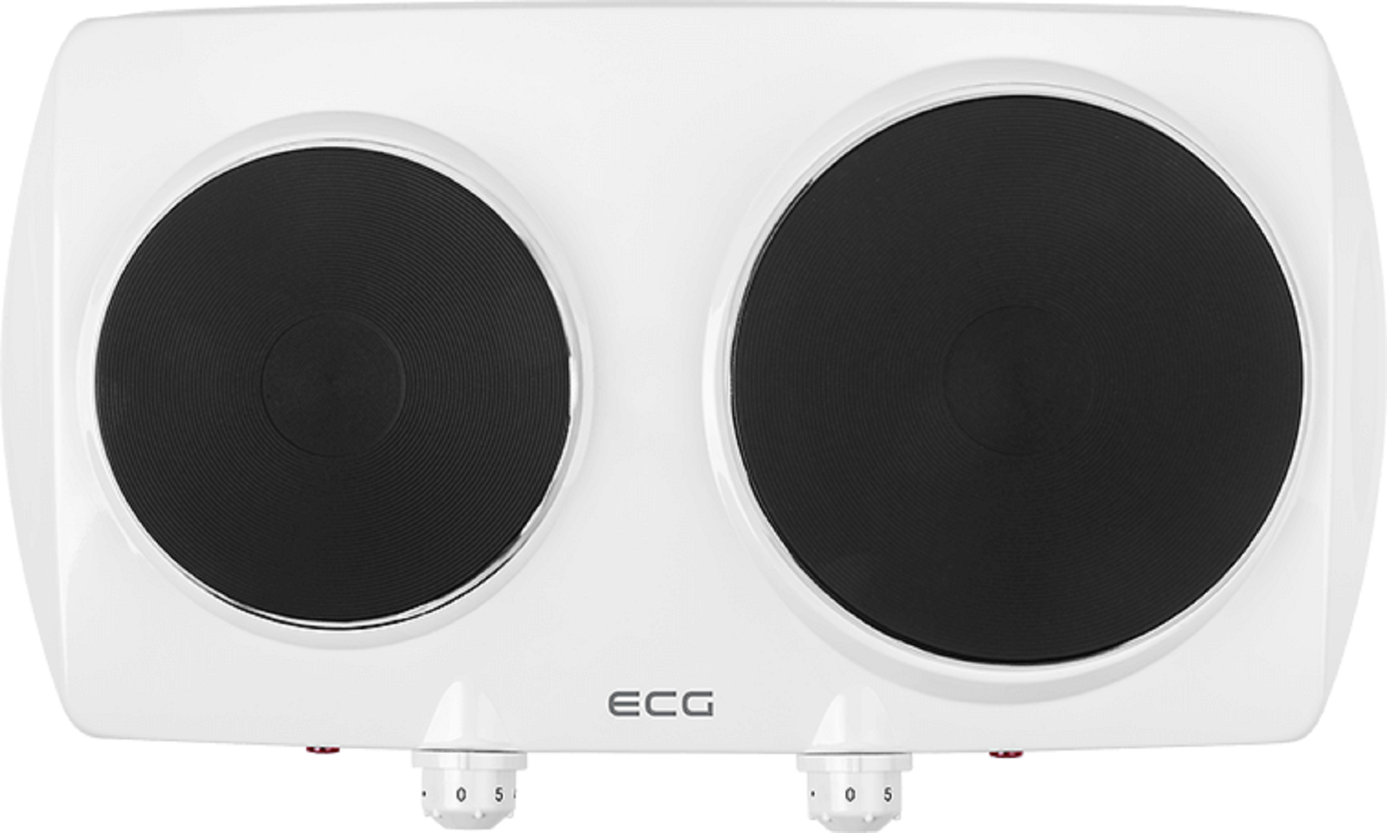 ECG EV | Doppelkochplatte Thermostate 2) | 2 (Kochfelder: 2512 Kochfelder | Doppelkochplatte | White