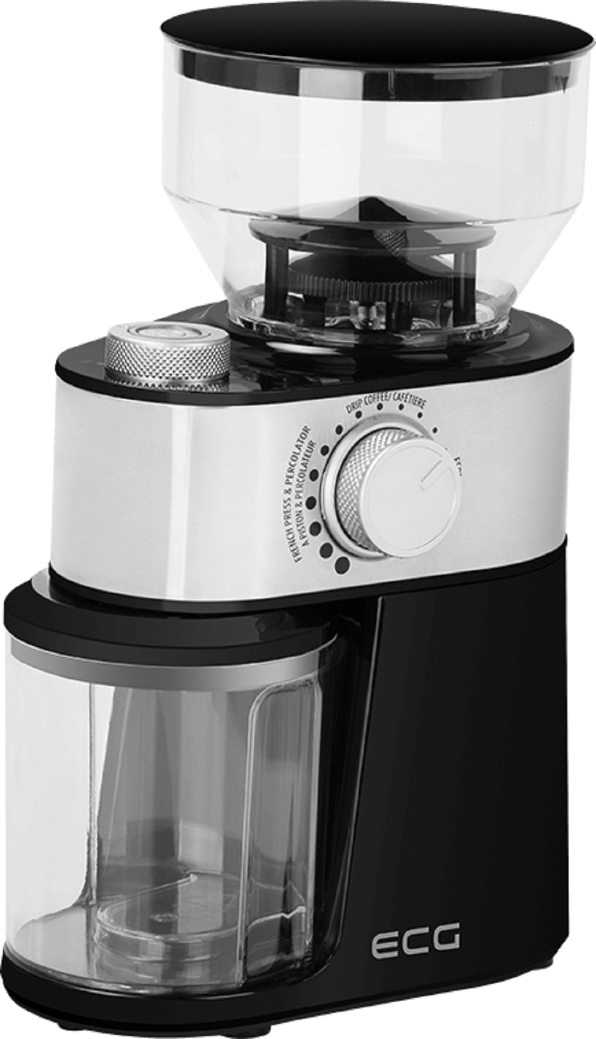 | Kaffee | 2-12 Kaffeemühle ECG Aromatico Scheibenmahlwerk | Portionen Kaffeemühle WEISS/SILBER KM | 1412 Elektrische