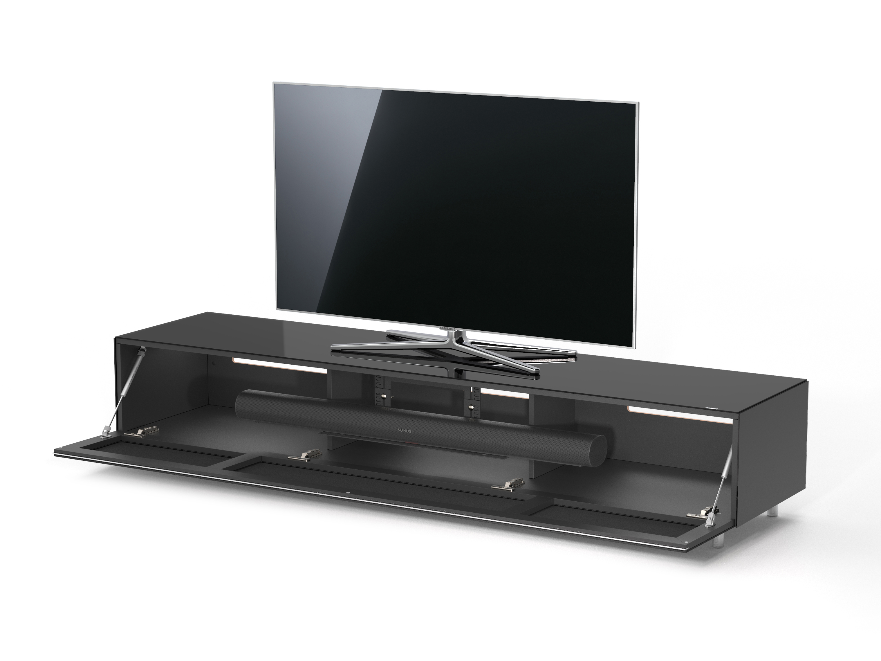 JUST BY SPECTRAL Just.Lima Stoffklappe JRL2004T-BG und Soundbar-Ablage. TV-Soundbar-Lowboard mit