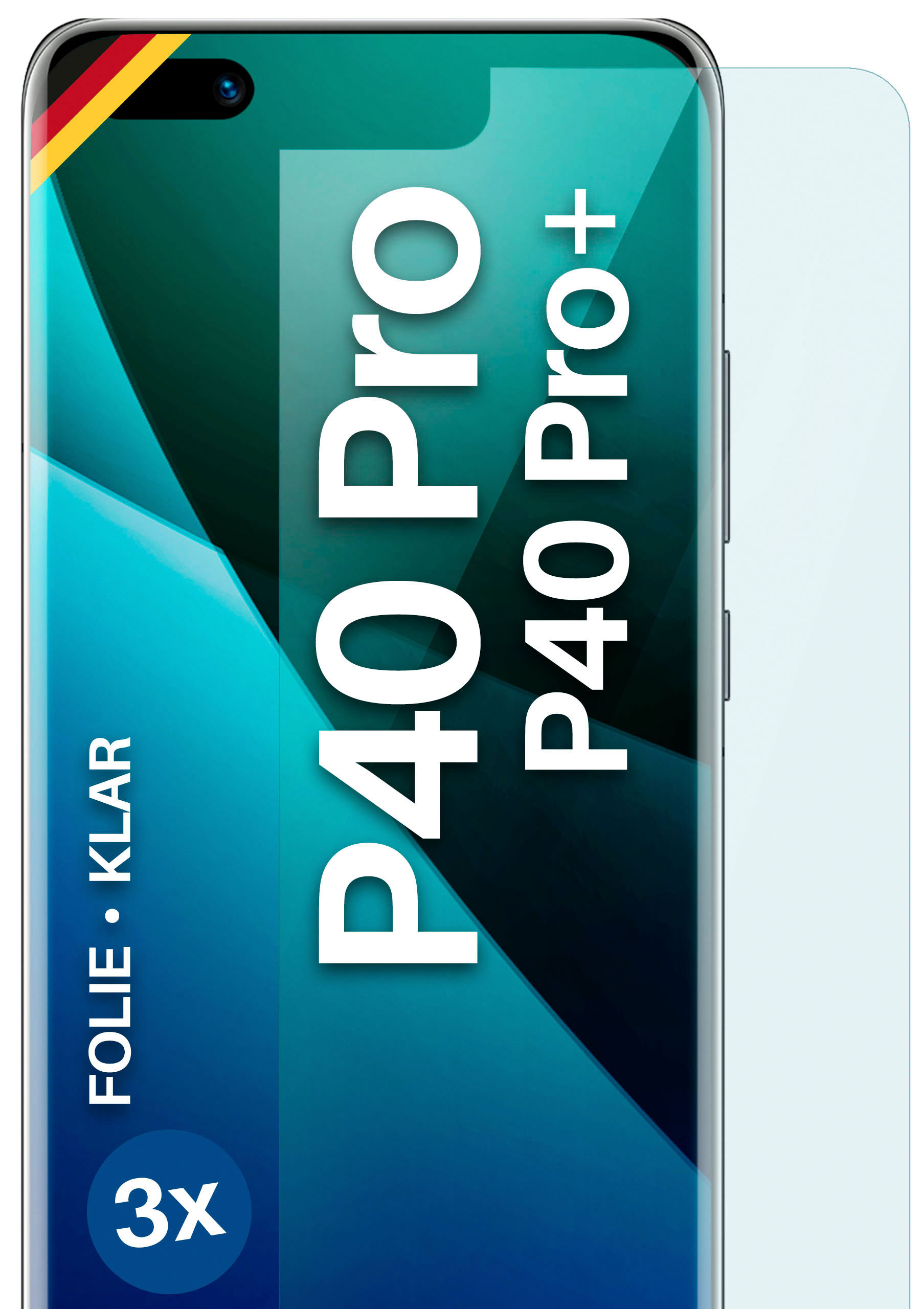 P40 Schutzfolie, Huawei MOEX klar Plus) P40 3x / Pro Pro Displayschutz(für