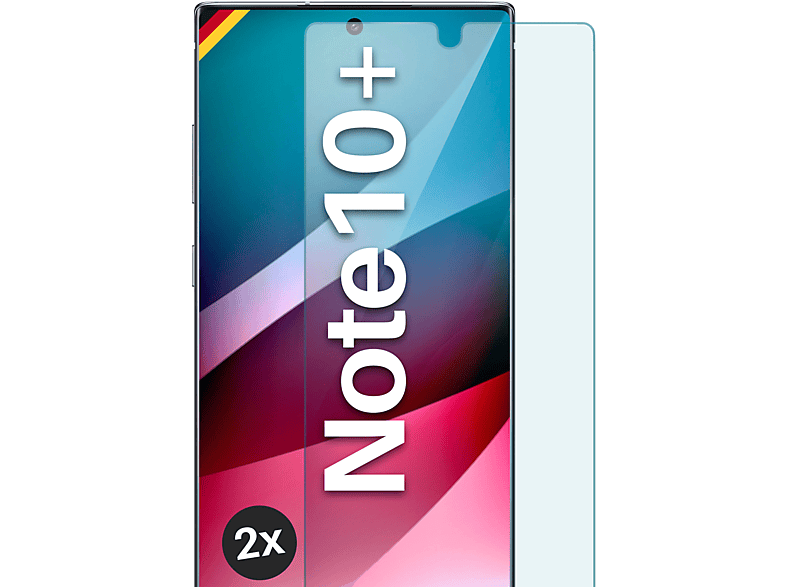 MOEX 2x Panzerglas - Schutzfolie, klar Schutzglas(für Samsung Note10 Plus (4G/5G))
