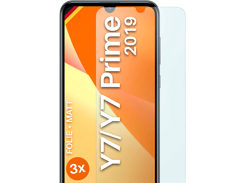 Y7 MOEX (2019)) Y7 Schutzfolie, matt / 3x Displayschutz(für Huawei Prime