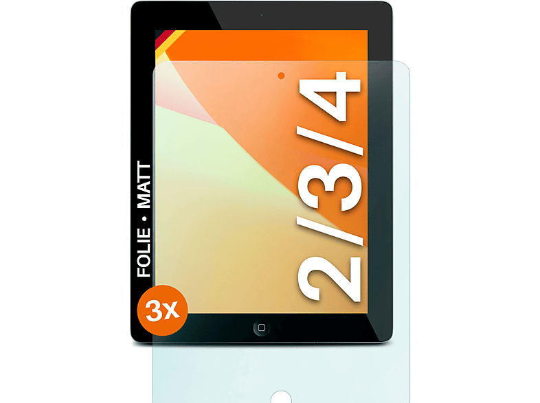 3x iPad Apple matt Displayschutz(für MOEX 2/3/4) Schutzfolie,