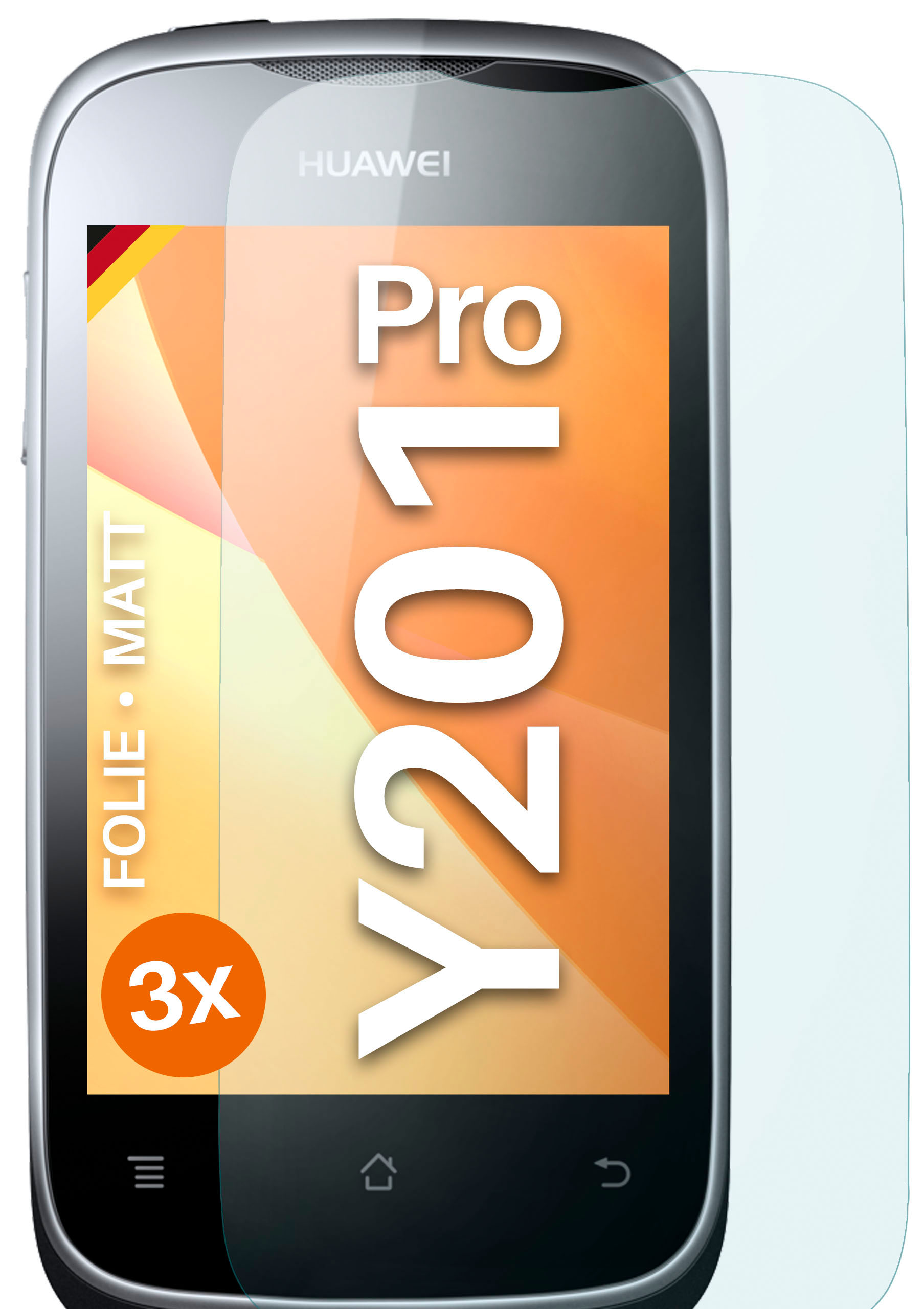 MOEX 3x Schutzfolie, matt Huawei Ascend Displayschutz(für Y201 Pro)