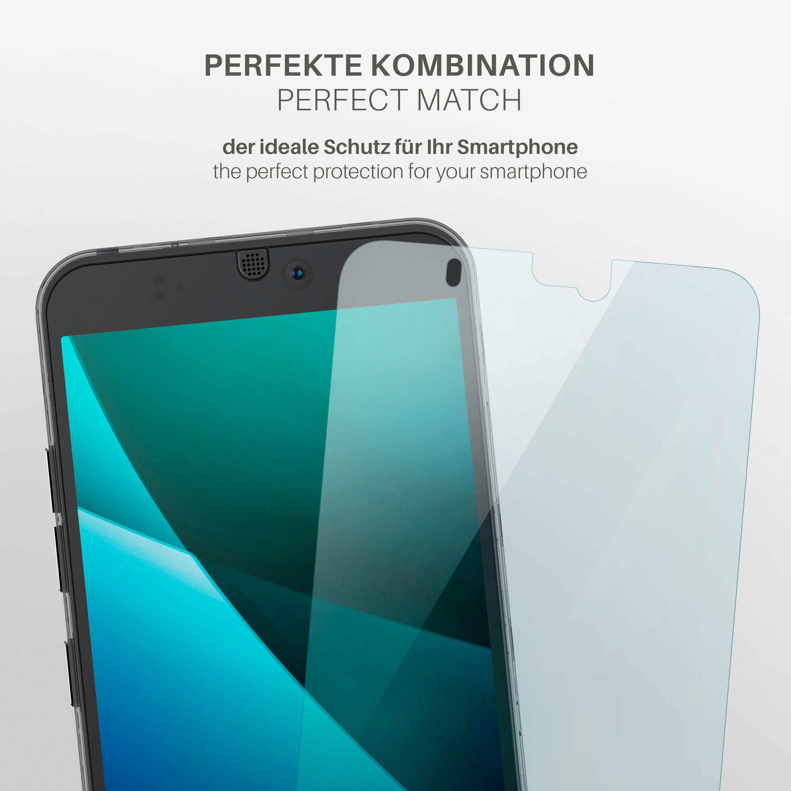 Ein Displayschutz wird auf ein Smartphone angebracht.
