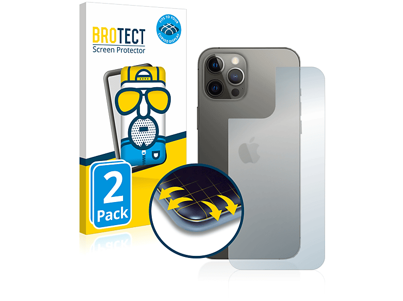 BROTECT 2x Flex matt Full-Cover 3D Curved Schutzfolie(für Apple iPhone 12 Pro Max)