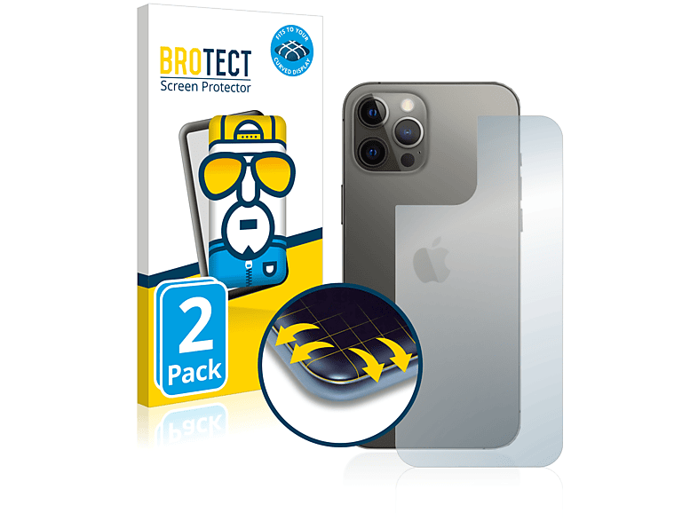 BROTECT 2x Flex 3D iPhone 12 Pro Apple Schutzfolie(für Full-Cover Curved Max)