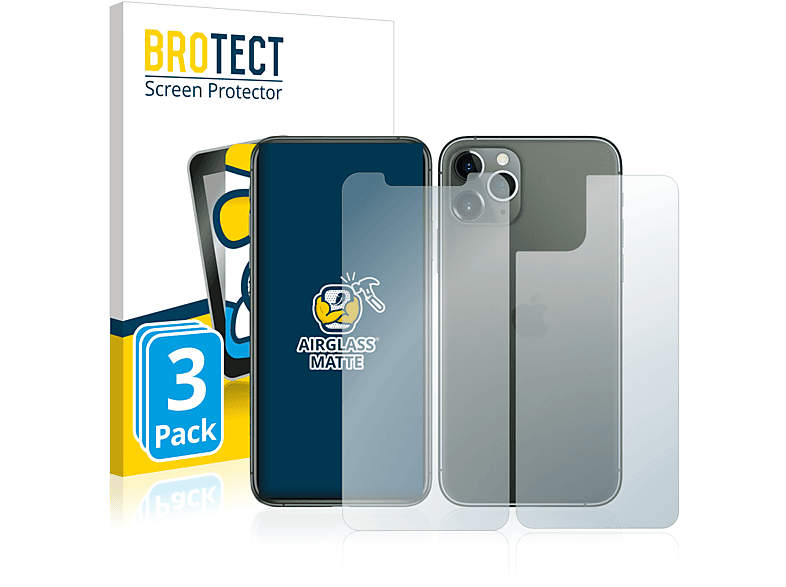 BROTECT 3x Airglass matte Schutzfolie(für Apple iPhone 11 Pro Max)
