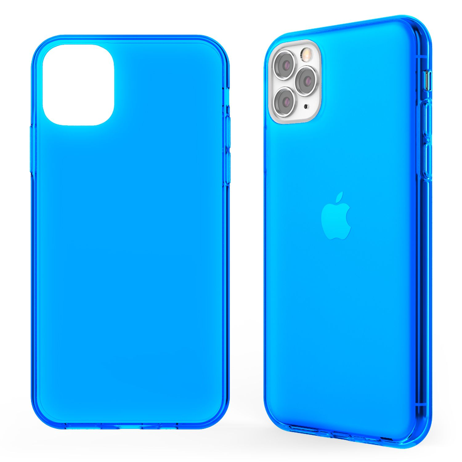 Klare Backcover, 11 iPhone Max, Blau Apple, Pro NALIA Hülle, Silikon