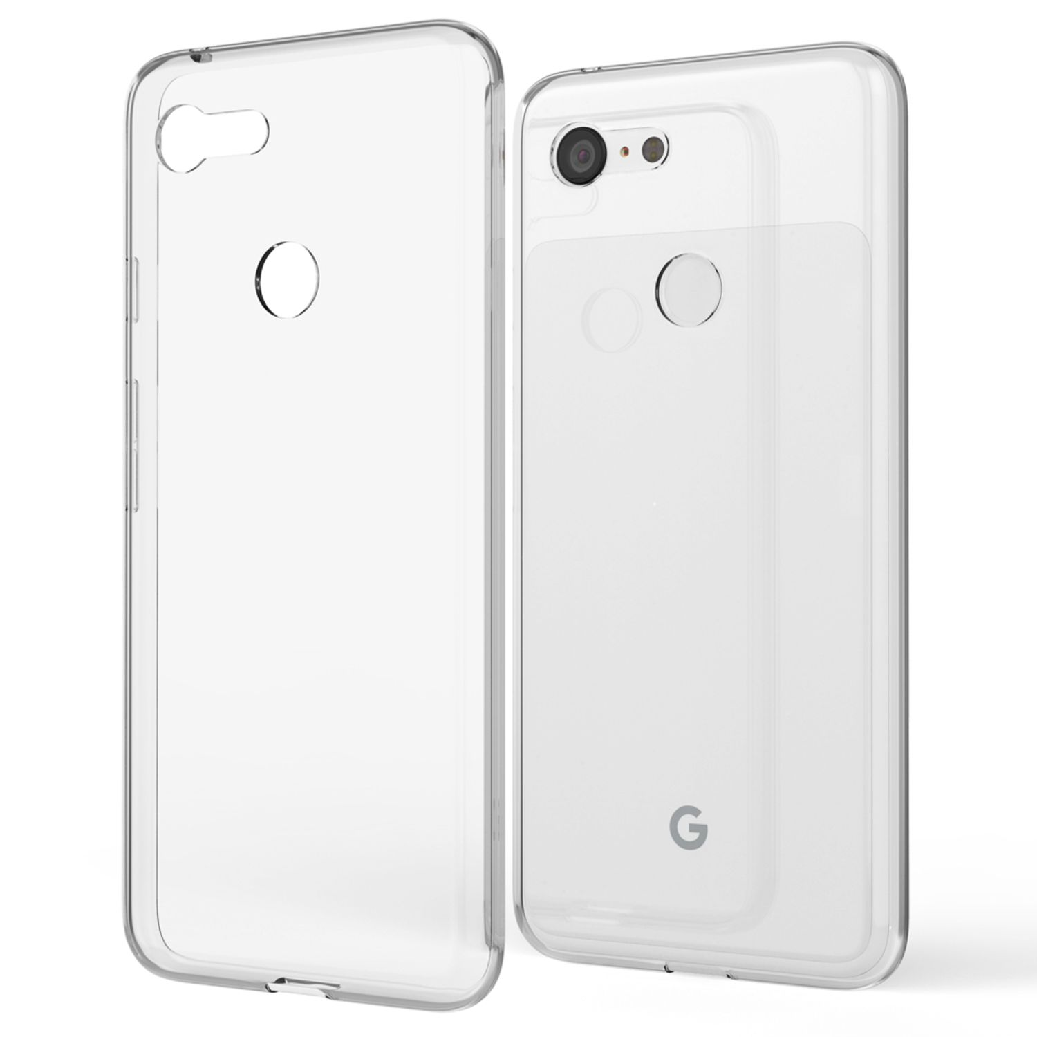 3, Google, Klar Pixel Transparente Hülle, NALIA Silikon Backcover, Transparent