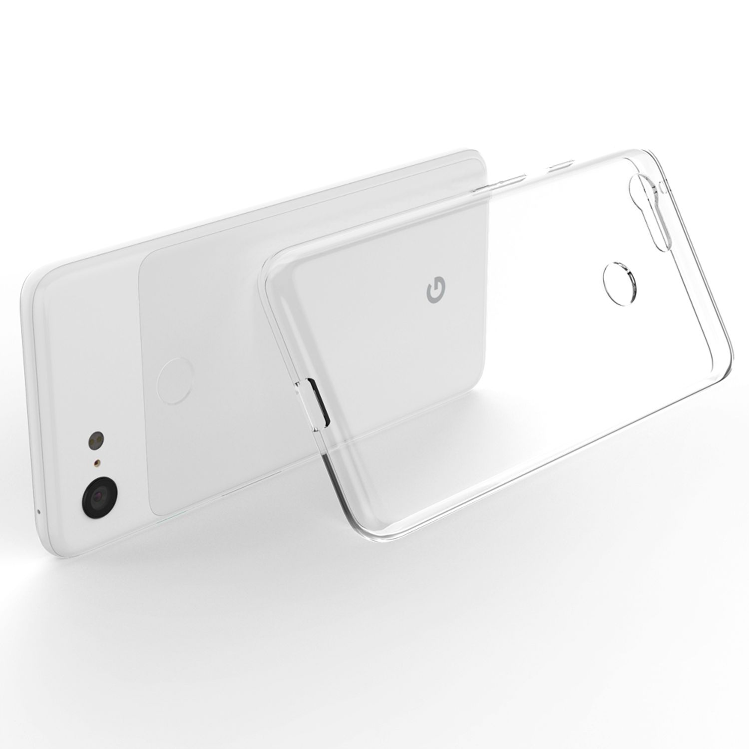 3, Google, Klar Pixel Transparente Hülle, NALIA Silikon Backcover, Transparent