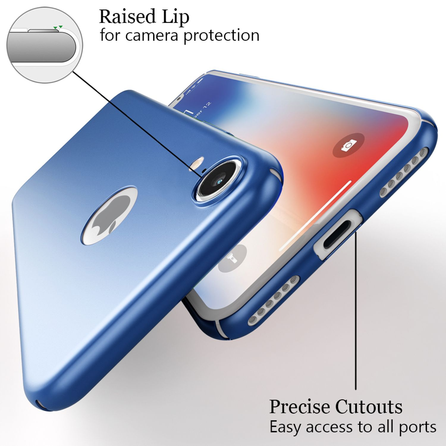 Apple, 0,5mm iPhone Mattes Backcover, Dünnes Blau NALIA Ultra Hardcase, XR,