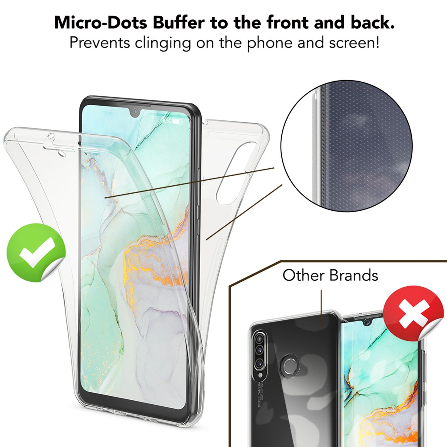 NALIA Klare Transparent Hülle, Silikon Huawei, Lite, 360 P30 Grad Backcover