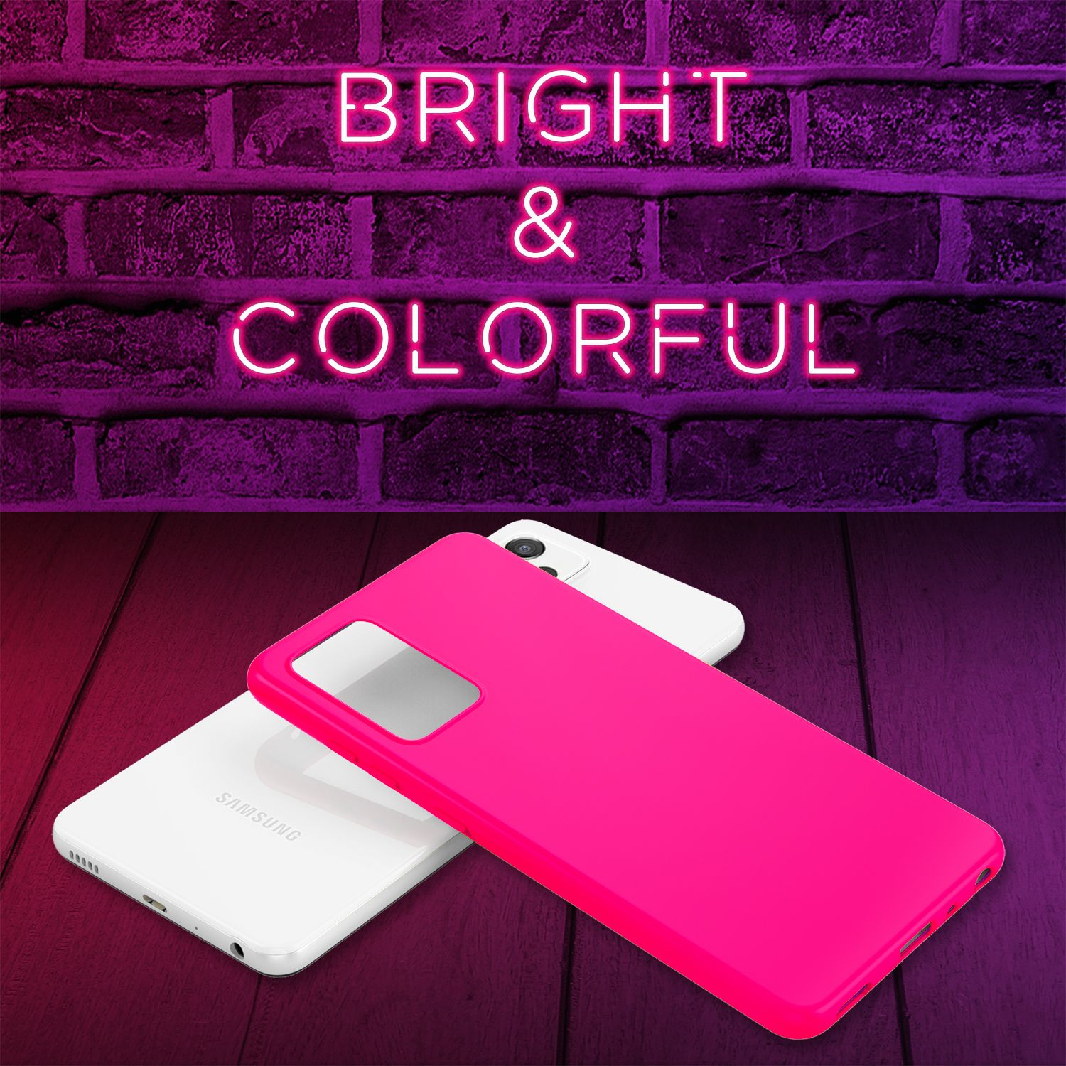 NALIA Neon Silikon Hlle, Backcover, Samsung, Galaxy A52 Galaxy A52 5G  Galaxy A52s 5G, Pink