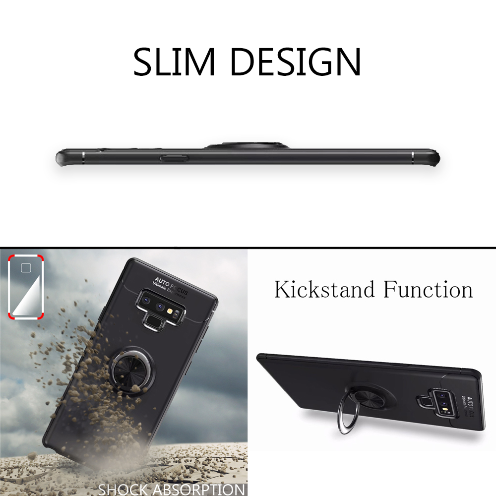 NALIA Matte Ring Silikon Samsung, Note 9, Hülle, Schwarz Galaxy Backcover