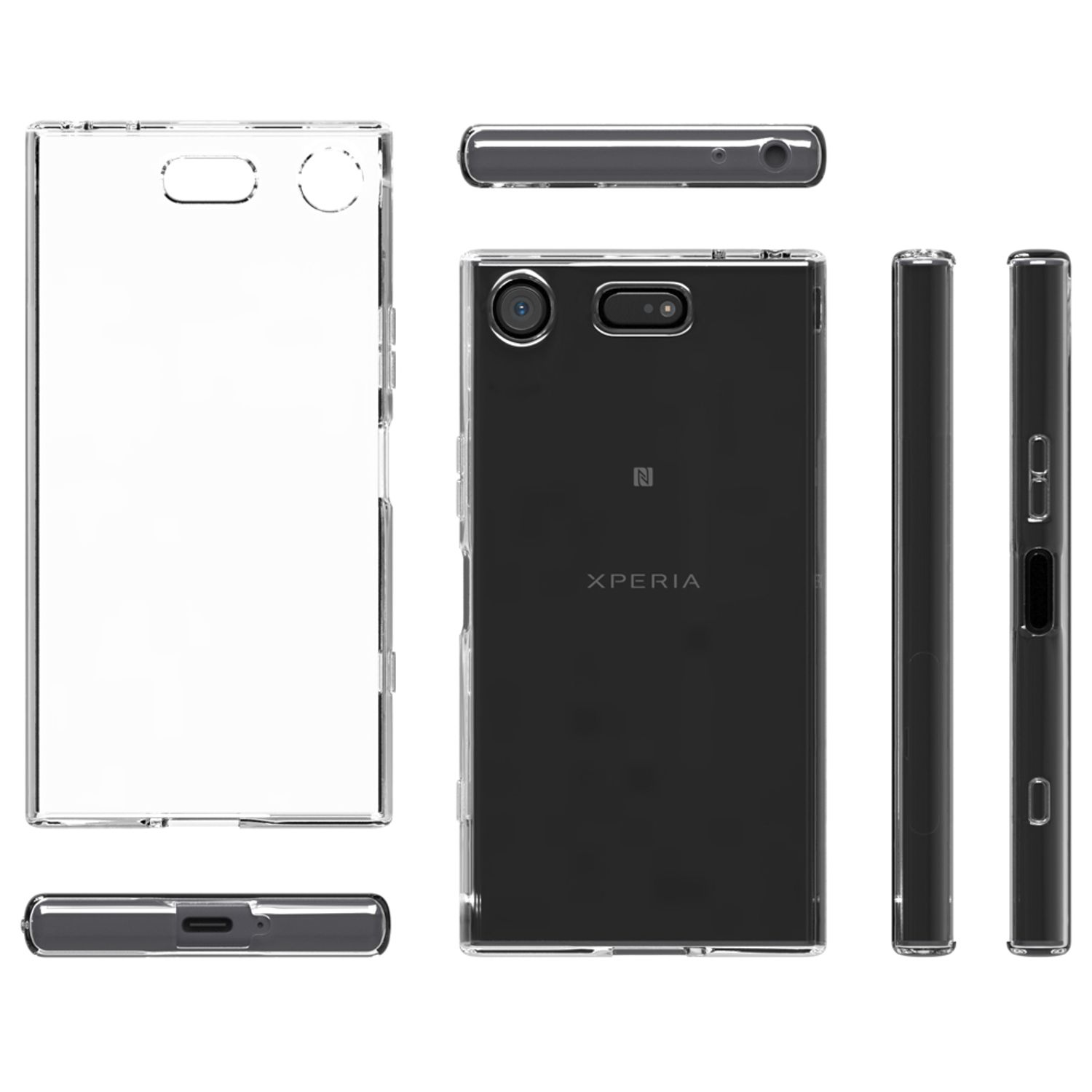 Hülle, Klar Xperia NALIA Sony, Transparent Backcover, Transparente Silikon XZ1,