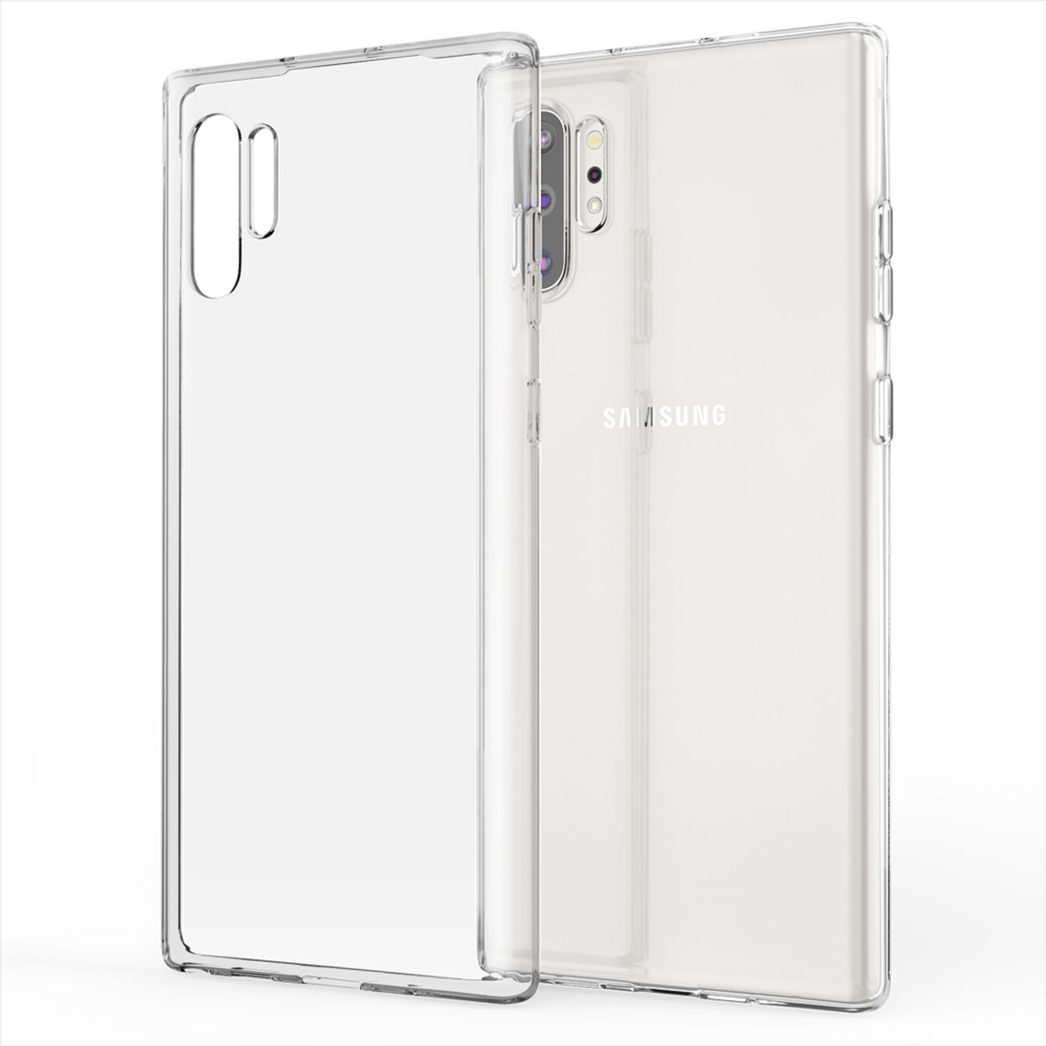 NALIA Klar Transparente Hülle, Backcover, Samsung, Plus, Transparent Silikon 10 Note Galaxy