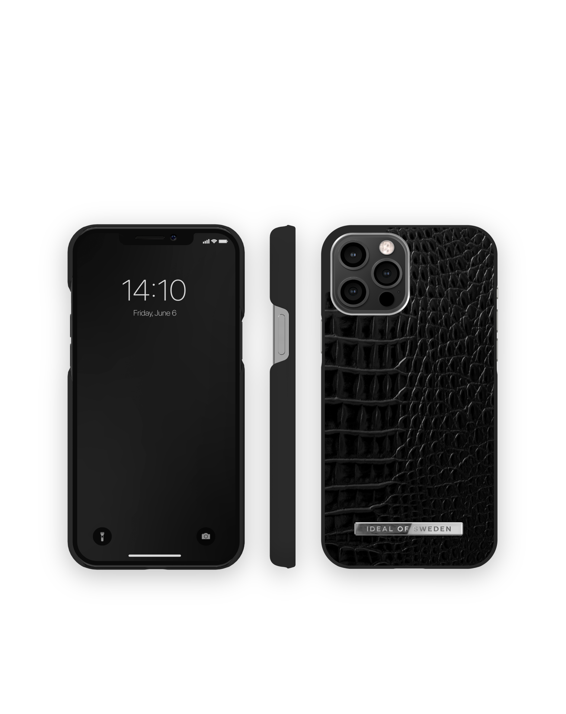 IDEAL OF SWEDEN IDACSS21-I2067, Backcover, Silver Croco Pro Max, Noir Neo 12 IPhone Apple