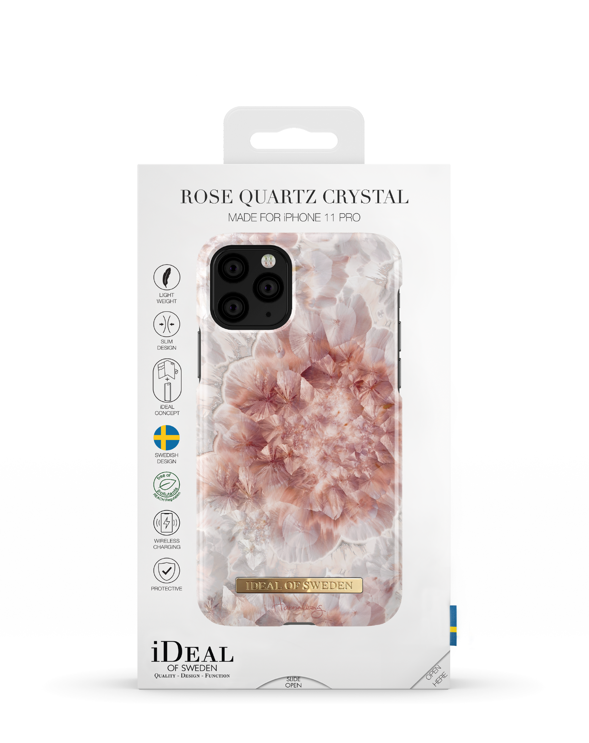 iPhone iPhone IDEAL 11 XS, IDFCH2-I1958-126, Apple OF SWEDEN Roze Backcover, Apple Apple, iPhone Quartz X, Pro, Apple Crystal