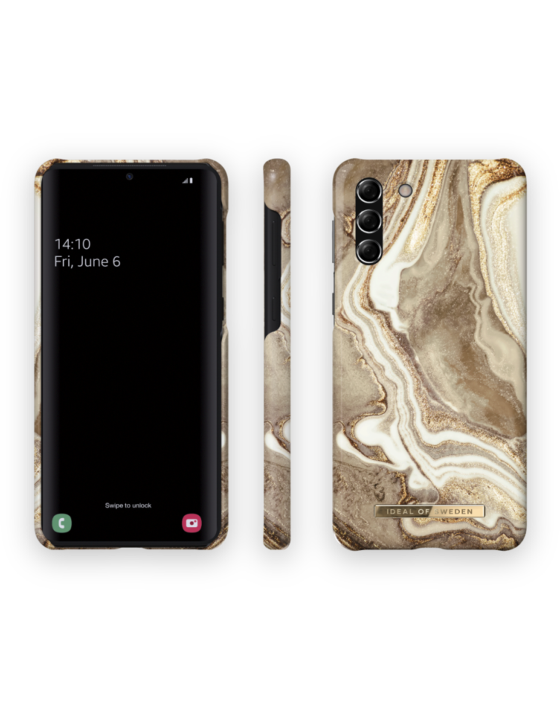 IDEAL IDFCGM19-S21-164, Sand Galaxy Marble SWEDEN Samsung, OF S21, Golden Backcover,
