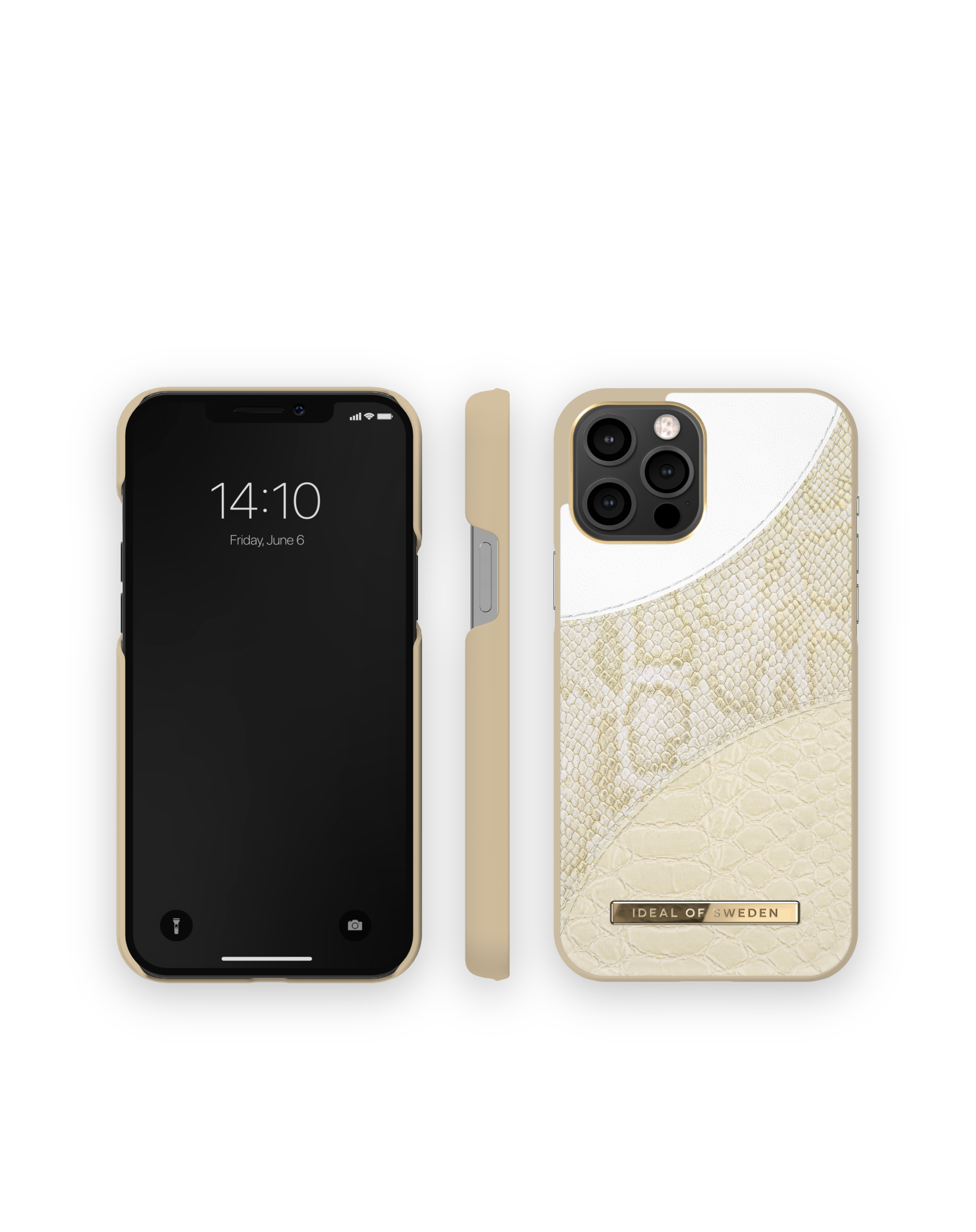 IDEAL OF SWEDEN IDACSS21-I2067, Cream Apple, IPhone Backcover, Max, 12 Pro Snake Gold