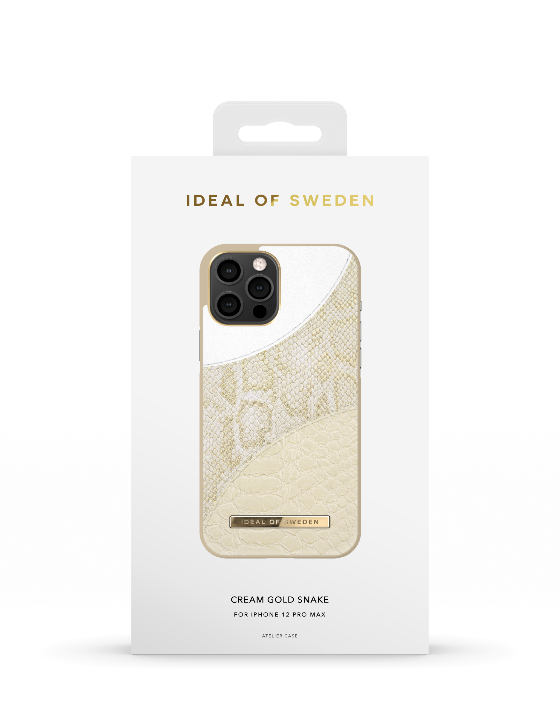 IDACSS21-I2067, SWEDEN Backcover, Max, OF Gold Apple, Snake IDEAL Pro 12 Cream IPhone