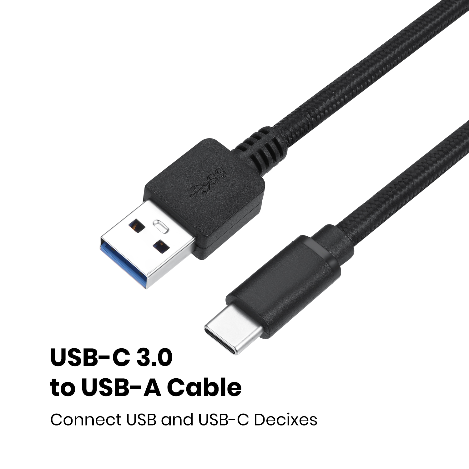 PERIXX PERIPRO-407 USB-C mit Anschluss, Schwarz USB-Kabel