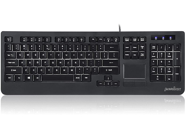 PERIXX PERIBOARD-313, Tastatur mit Touchpad