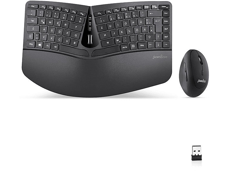 PERIXX PERIDUO-606, Tastatur-Maus Set, Schwarz | PC Mäuse