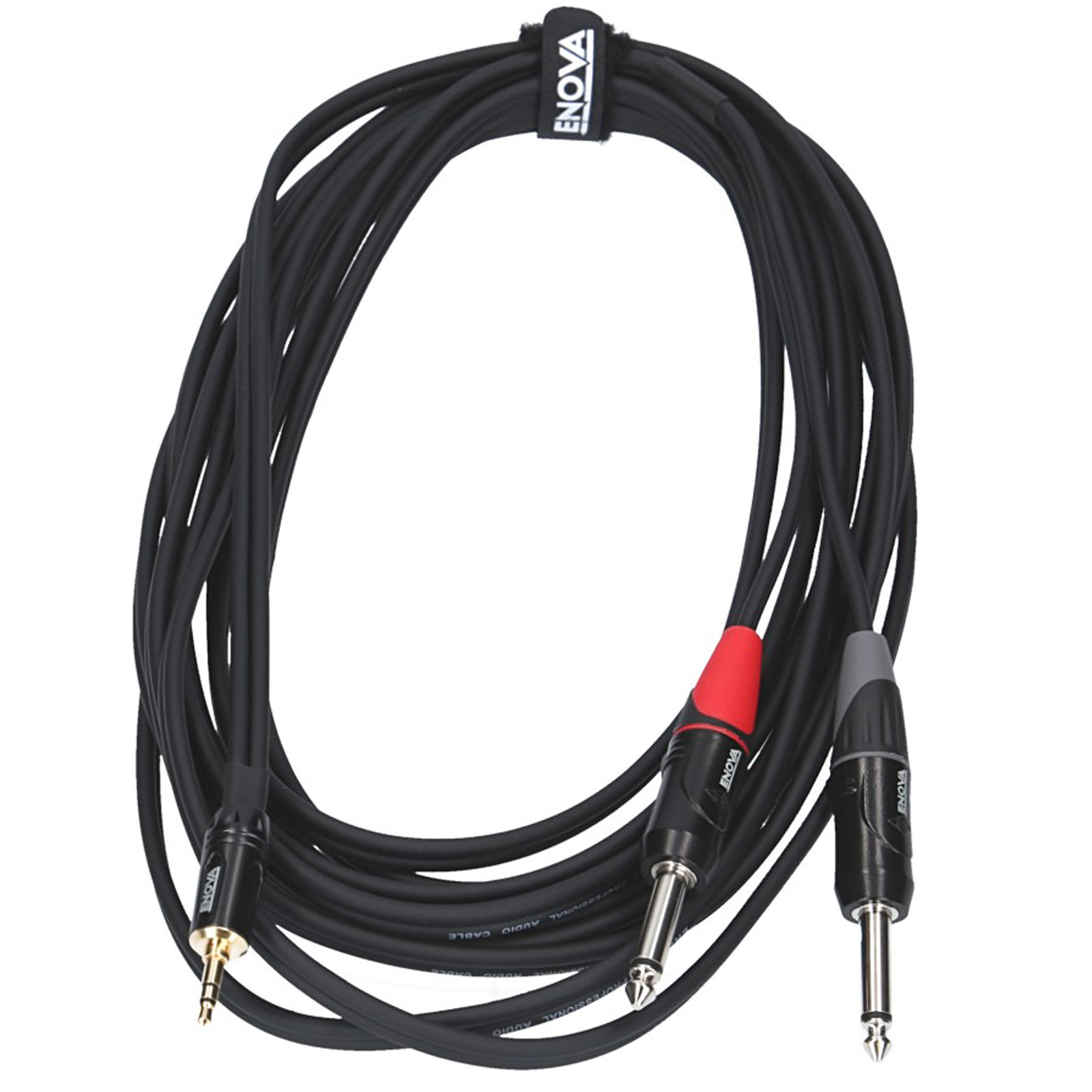 ENOVA 1 m Adapterkabel - 3 pol schwarz 2 6.35 m 1 x & rot Audio mm Klinken mm Miniklinke Stereokabel, pol Kabel, 2 Adapter 3.5