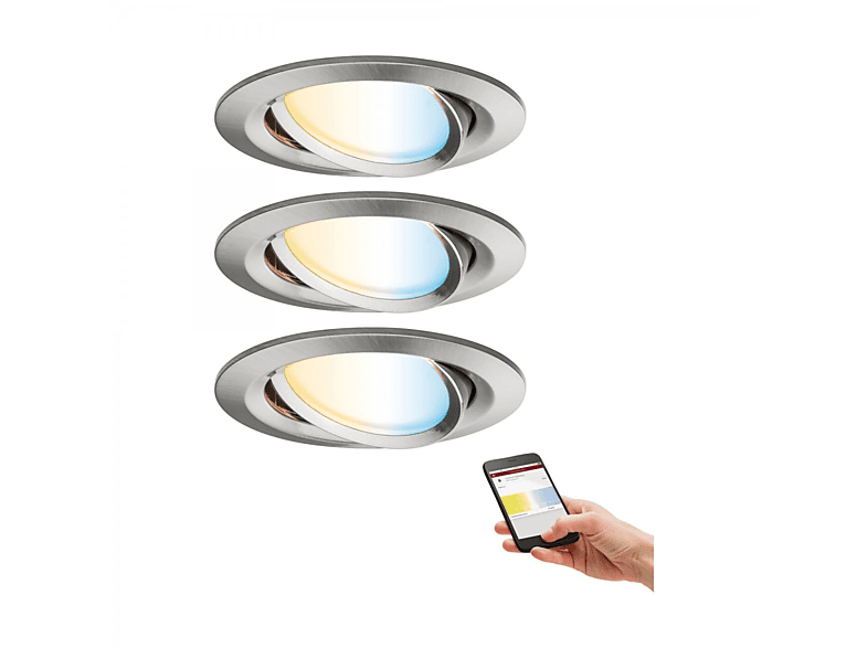 PAULMANN LICHT Smart Home Zigbee LED 3er-Set Nova Plus Einbauleuchten Tunable White