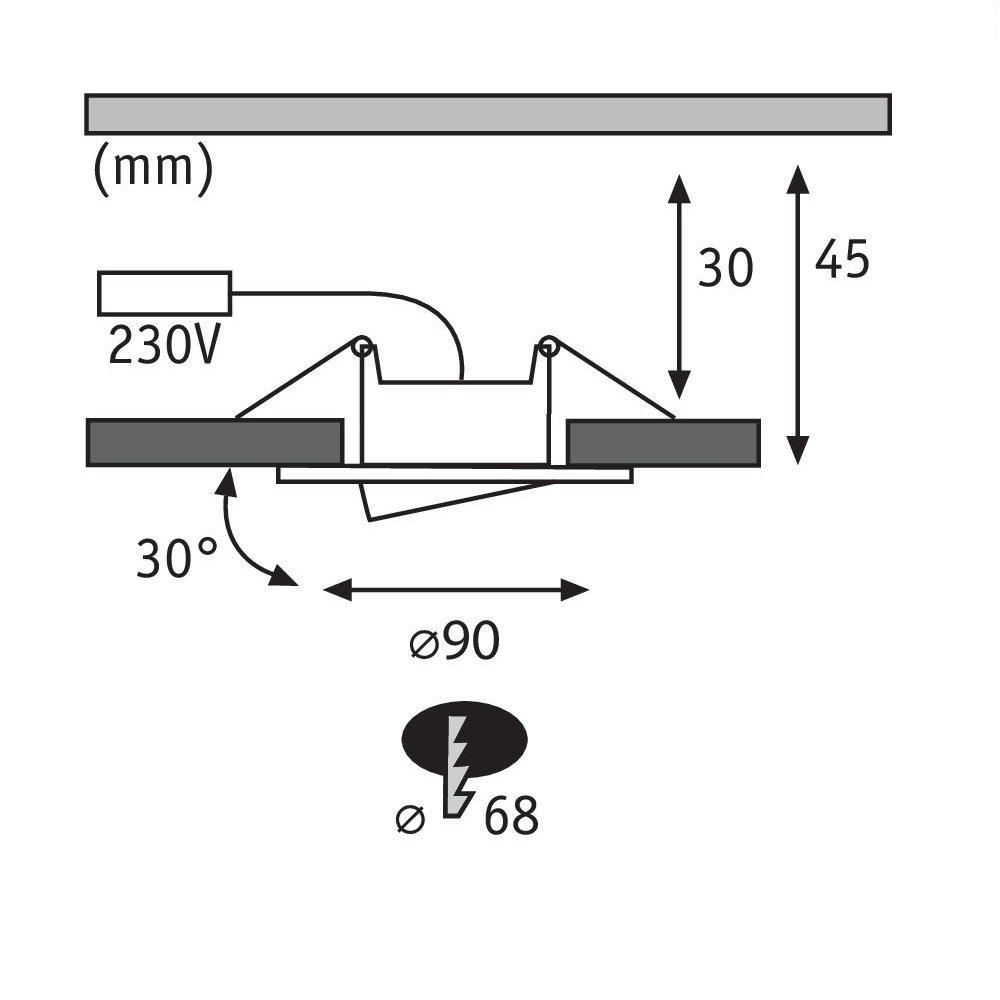 White LICHT Einbauleuchten PAULMANN Calla LED Switch