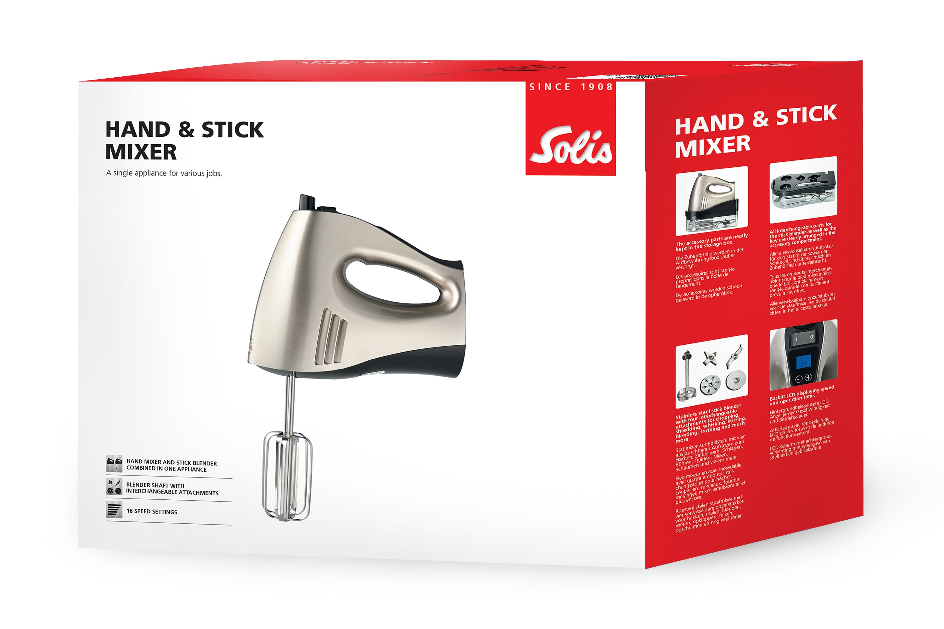 SOLIS OF SWITZERLAND Hand & Watt, 0 Stick (400 l) Handmixer Silber Mixer 8371