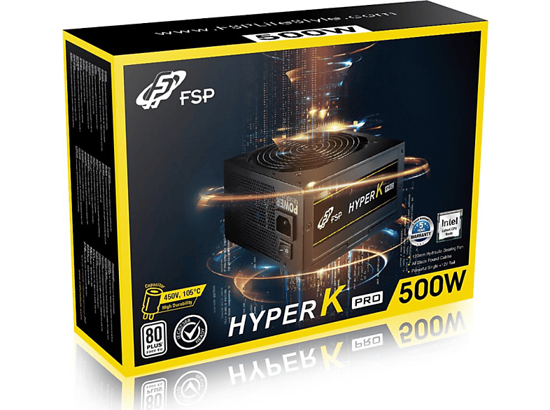 500W FORTRON PC Hyper Watt 80+ PRO Netzteil K SOURCE 500