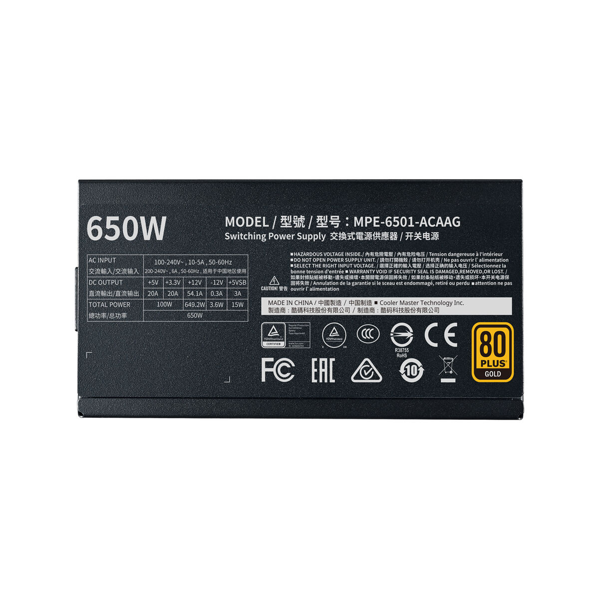 Netzteil 650 COOLER MASTER Modular V2 Gold 650 Watt PC MWE Full -