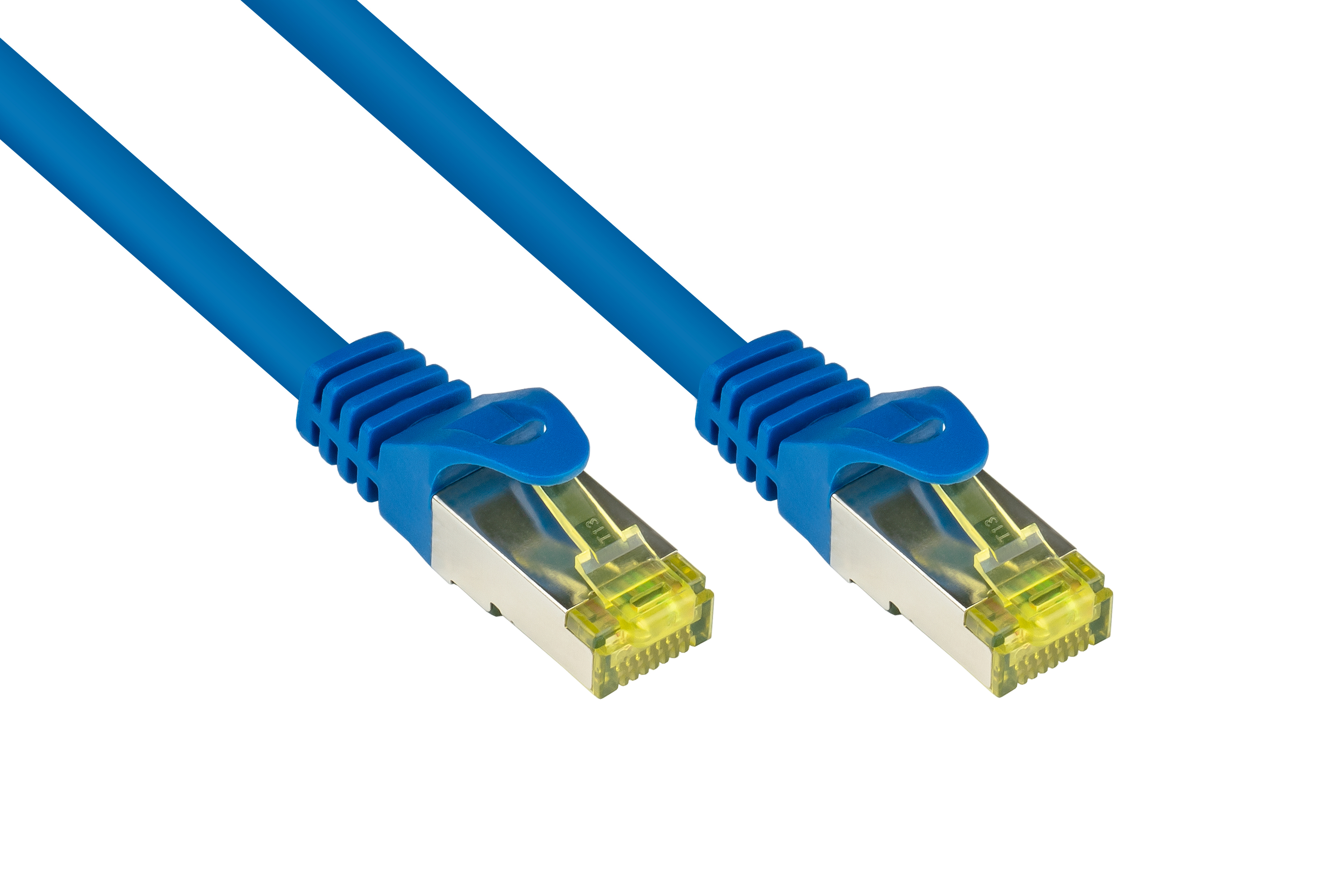 Netzwerkkabel, mit S/FTP, Patchkabel Rastnasenschutz m (RNS®), OFC, blau, 1,5 GOOD halogenfrei, CONNECTIONS