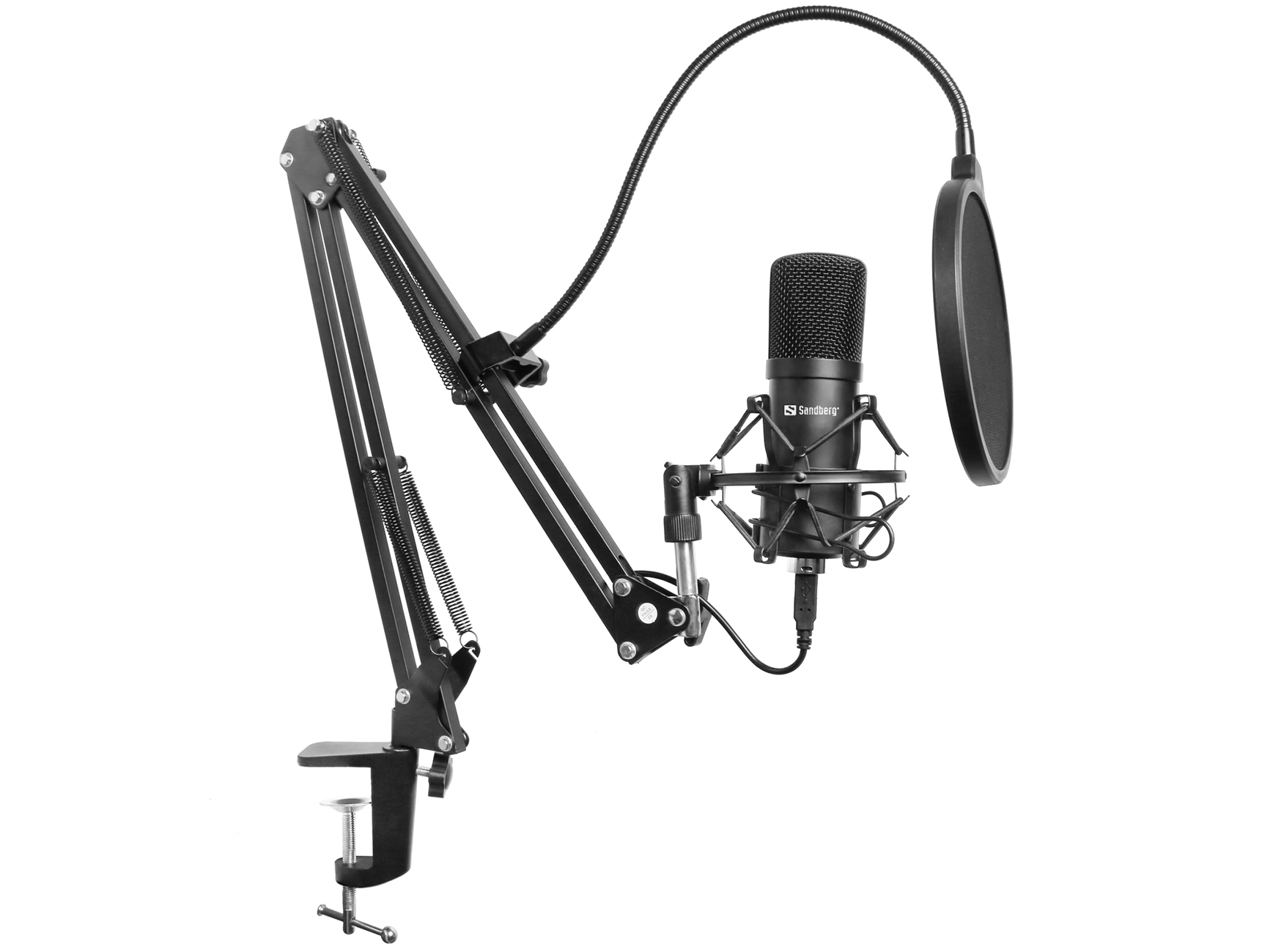 SANDBERG Streamer USB Microphone Kit schwarz Microphone, USB