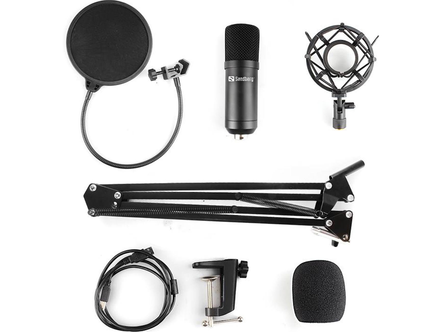 Kit Microphone USB USB schwarz SANDBERG Microphone, Streamer