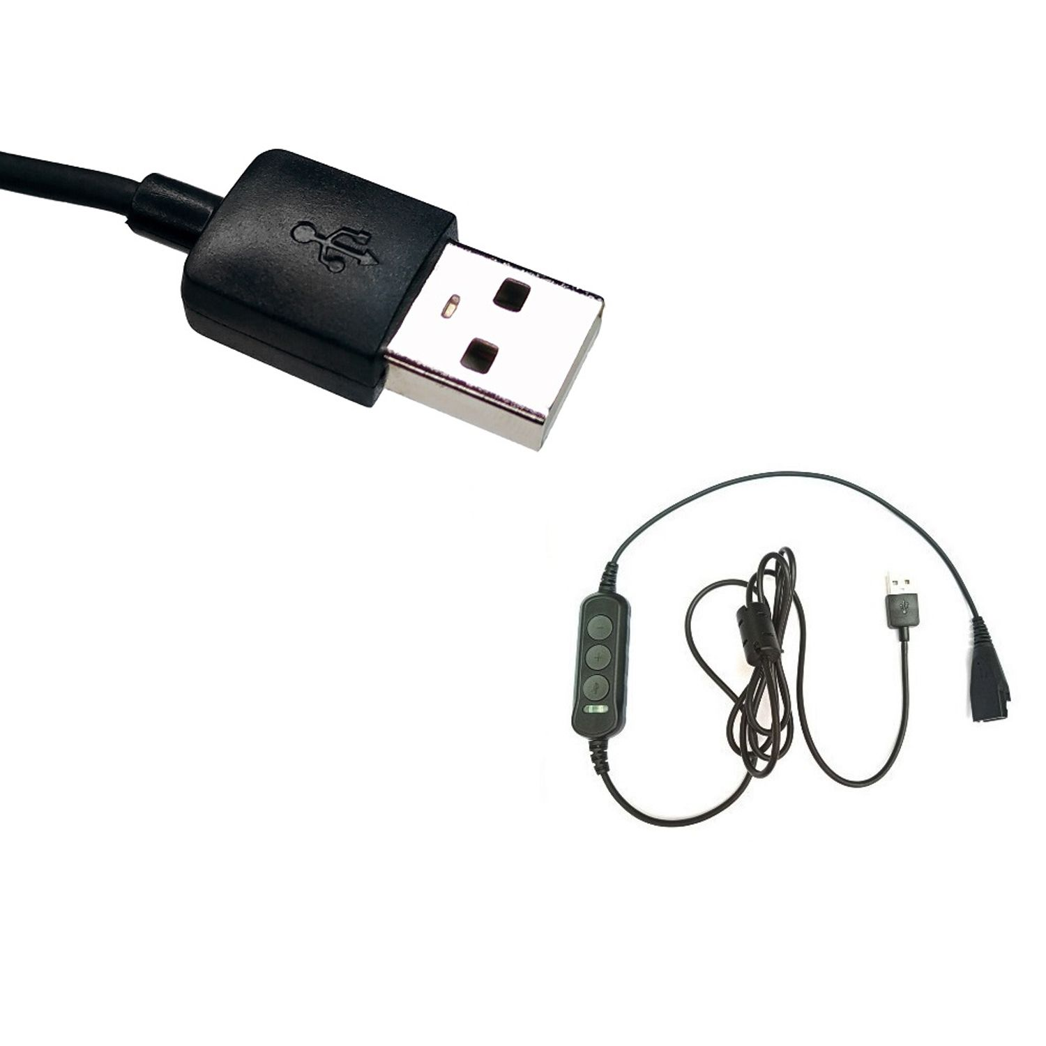 GEQUDIO Zubehör mit Schwarz USB Kabel Mac kompatibel Headset für PC und