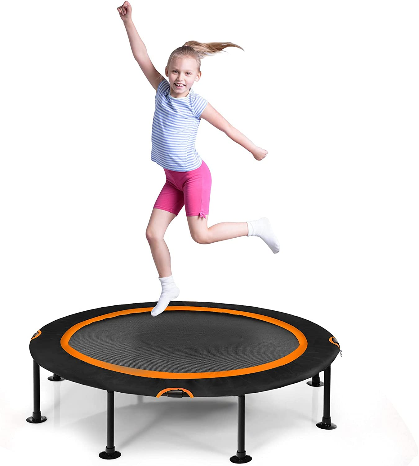 Fitness-Trampolin Schwarz Trampolin, Orange, COSTWAY