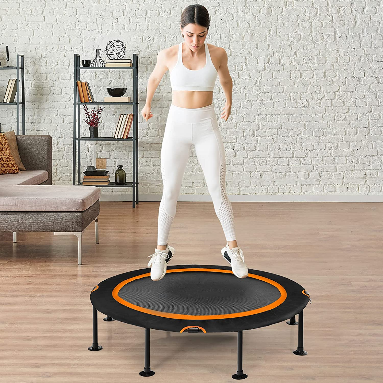 Fitness-Trampolin Schwarz Trampolin, Orange, COSTWAY