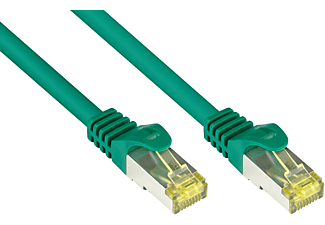 GOOD CONNECTIONS Patchkabel mit Rastnasenschutz (RNS®), S/FTP, halogenfrei, OFC, grün, Netzwerkkabel, 15 cm