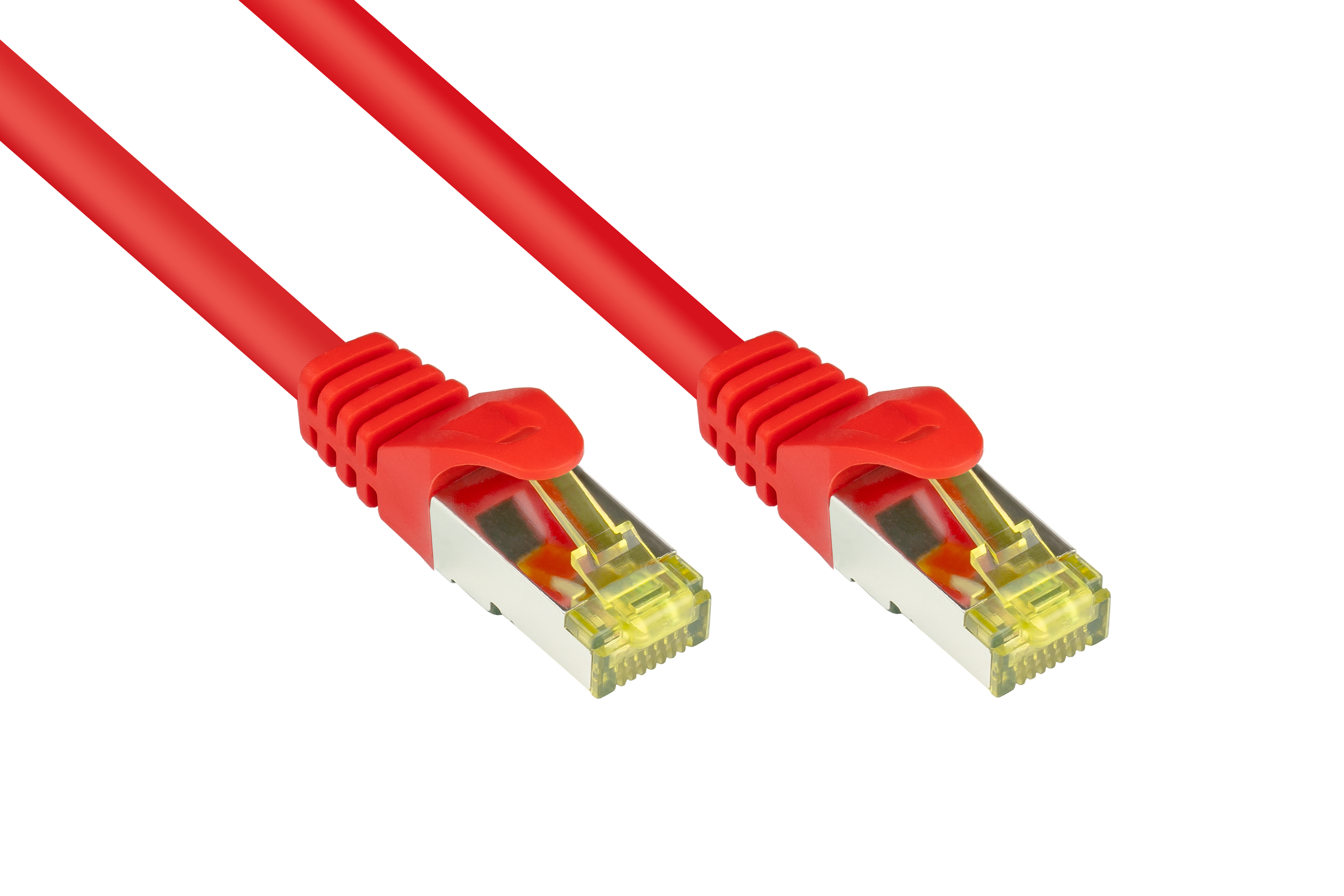 KABELMEISTER Patchkabel mit Netzwerkkabel, m 10 rot, S/FTP, Rastnasenschutz (RNS®), halogenfrei, OFC
