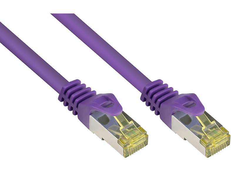 GOOD CONNECTIONS Patchkabel mit Rastnasenschutz (RNS®), S/FTP, halogenfrei, OFC, violett, Netzwerkkabel, 15 cm