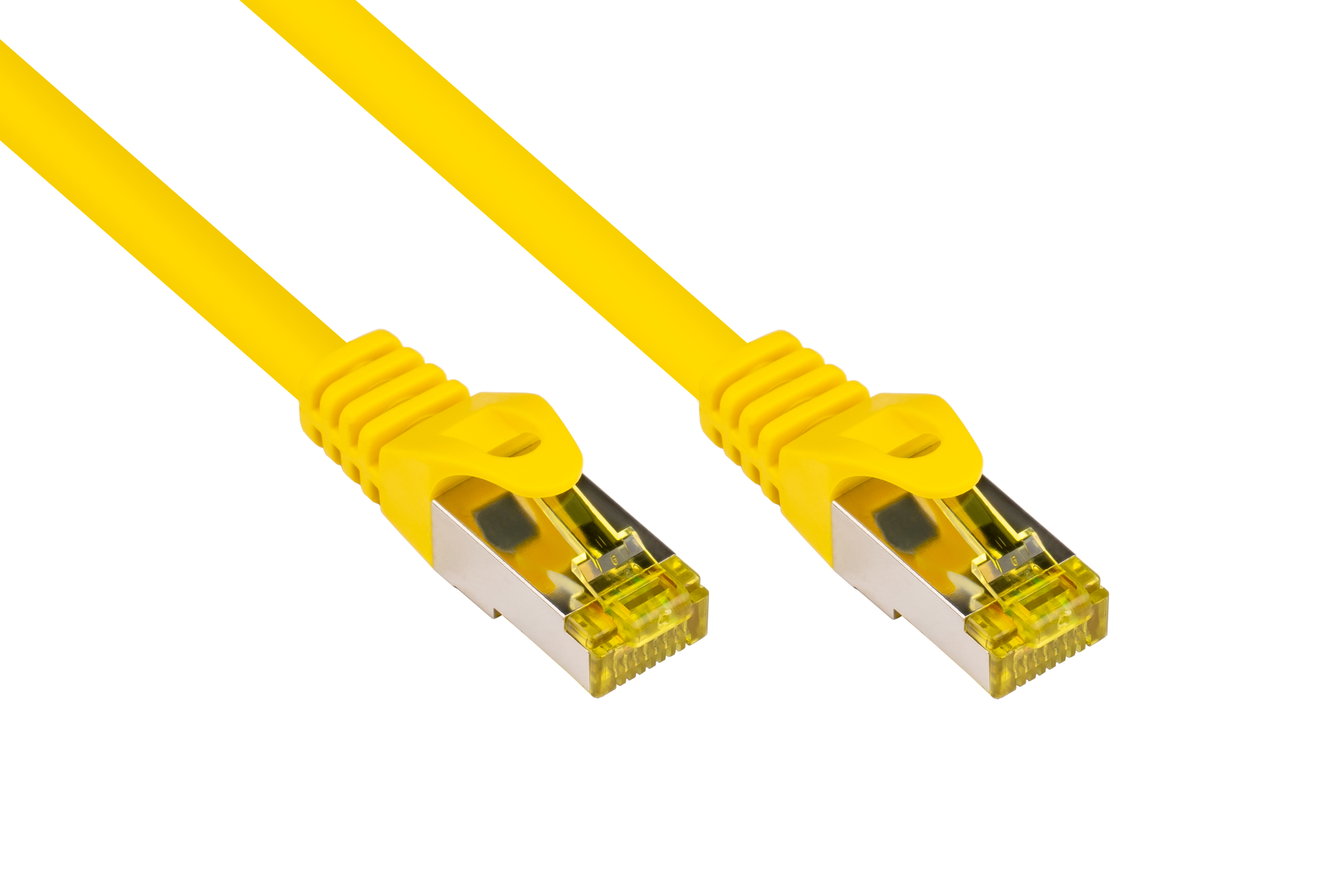 GOOD CONNECTIONS Patchkabel mit Rastnasenschutz 30 m OFC, halogenfrei, Netzwerkkabel, S/FTP, (RNS®), gelb