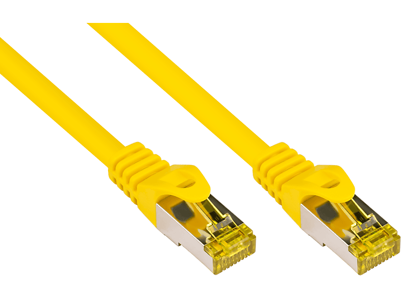 GOOD CONNECTIONS Patchkabel mit Rastnasenschutz (RNS®), S/FTP, halogenfrei, OFC, gelb, Netzwerkkabel, 1 m