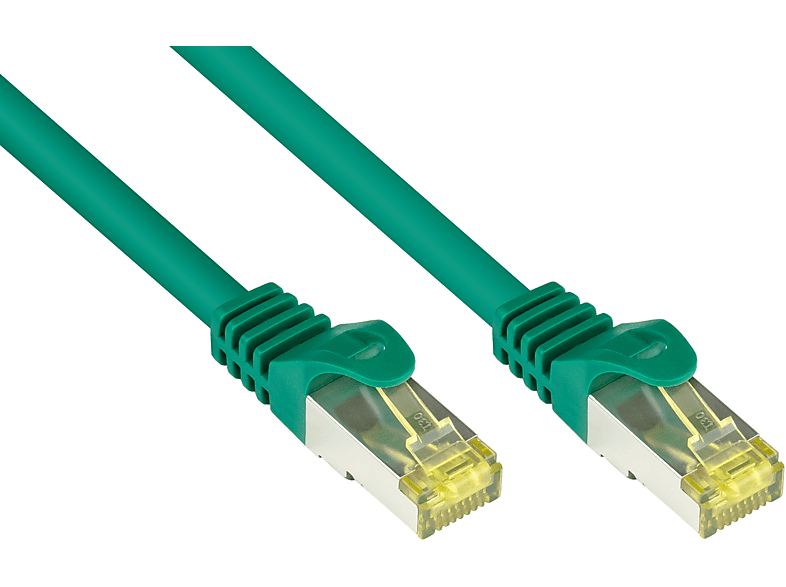 GOOD CONNECTIONS Patchkabel mit Rastnasenschutz (RNS®), S/FTP, halogenfrei, OFC, grün, Netzwerkkabel, 1,5 m