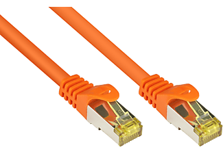 KABELMEISTER Patchkabel mit Rastnasenschutz (RNS®), S/FTP, halogenfrei, OFC, orange, Netzwerkkabel, 50 cm