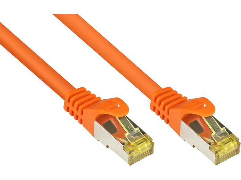 GOOD CONNECTIONS Patchkabel mit Rastnasenschutz (RNS®), S/FTP, halogenfrei, OFC, orange, Netzwerkkabel, 10 m