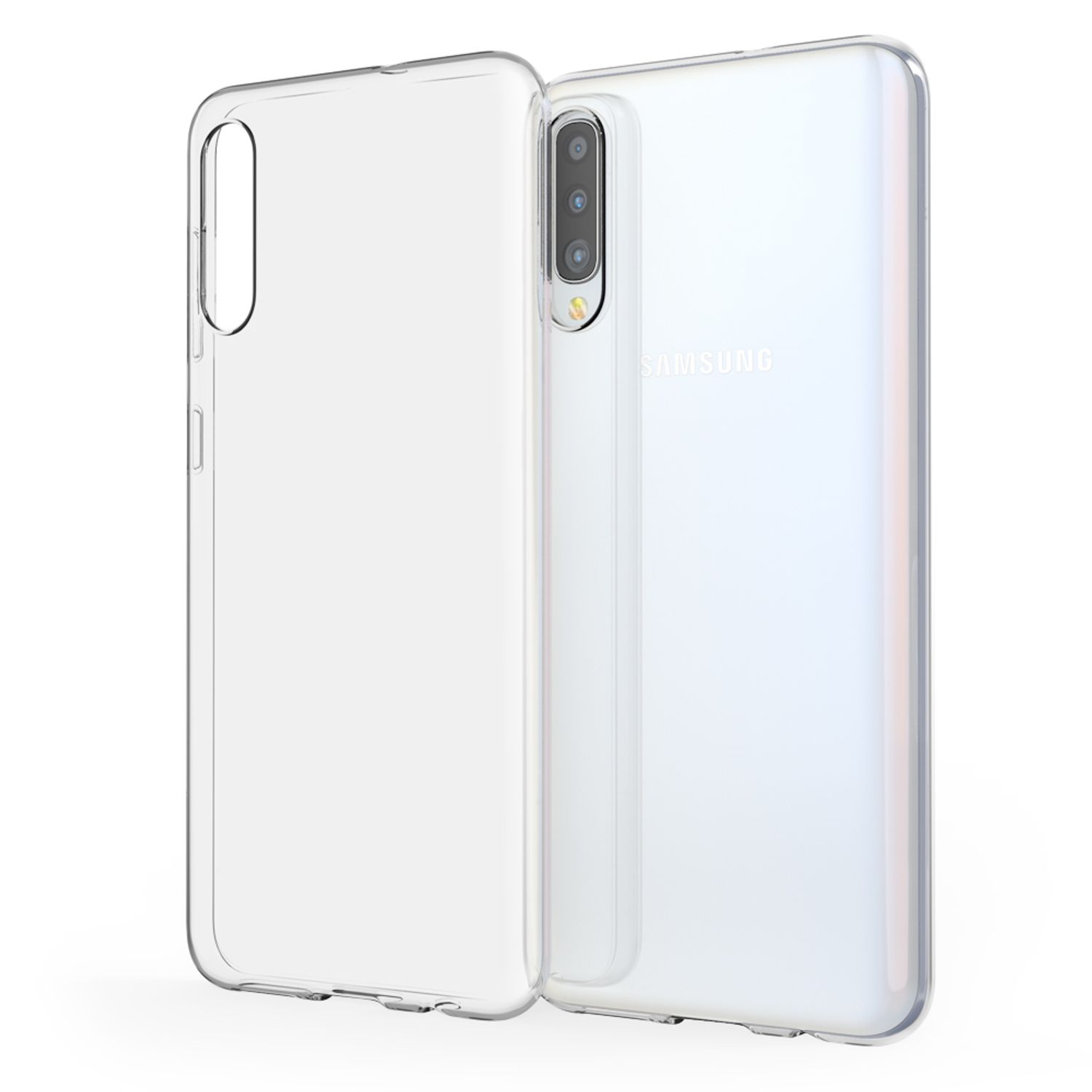 NALIA Klar Transparente Silikon Hülle, A50, Backcover, Transparent Galaxy Samsung